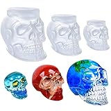 Molde de silicona de calavera para resina, 3 moldes grandes en forma de calavera, molde de esqueleto de resina epoxi, moldes de silicona para resina epoxi, fabricación de velas