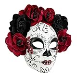 W WIDMANN MILANO Party Fashion 08462 - Máscara Día de Los Muertos con rosas, accesorio para Día de los Muertos, Halloween