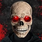 PQETBV Máscara de Terror con Mandíbula Móvil, Máscara de Calavera, Halloween de Látex Natural, Cráneo Espeluznante para Fiesta de Cosplay