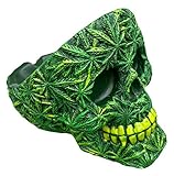 Cenicero con diseño de extraterrestre terrorífico (calavera, verde marihuana)