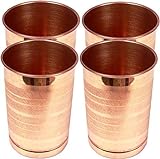 Royal SAPPHIRE - Vaso de cobre puro para agua potable (4 unidades)