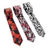 COLLBATH Corbata De Satén Con Calavera Para Halloween Corbata Para Hombre Corbatas Festivas Para Fiestas Ligeras Y Cómodas Estilo Aleatorio