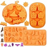 Moldes Silicona Halloween,Molde Silicona Halloween Chocolates, Accesorios para fiestas temáticas,Decoraciones para fiestas, DIY Chocolate, Cubitos, Galletas,Varias Formas (Halloween Moldes C)