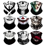 Multifunción Bandana, Pañuelo Tubular Calavera, 9 Piezas Pasamontañas de Calavera(s57-01), Bufanda Mágica sin Costuras para Deportes, para Halloween, Carnaval, Deportes al Aire Libre
