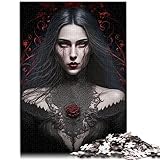 Puzzle Gótico Fantasma de la Oscuridad para Adulto, 1000 piezas de cartón, rompecabezas difícil y estimulante, 1000 piezas, 10,27x14,96 Pulgadas