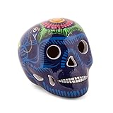 FANMEX - Fantastik - Calavera Mexicana Decorativa de cerámica Mediana (Azul Oscuro)