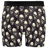 Pifeeny Bee Spider - Calzoncillos tipo bóxer transpirables para hombre, con bragueta frontal y bolsa, tallas S-XXL, Estampado de calavera, S