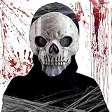 Máscara de Calavera Esqueleto Halloween - Fantasma Cráneo Aterrador Terror Realista para Adultos - Cara Completa de Miedo