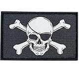 Bandera Pirata con Parche en el Ojo. Emblema Moral con Calavera Táctica Militar. Equipo Corsarios - 80 x50 mm