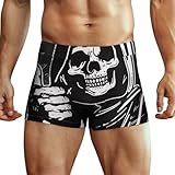 KWQDOZF Calzoncillos bóxer para Hombre con diseño de Calavera Retro y Esqueleto, Ropa Interior elástica y Suave.