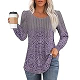 Camiseta Rock Deporte Manga Larga Mujer Blusas Calaveras Divertida Termica Morado S