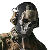 Claofoc Máscara de Fantasma Call of Duty - Disfraz de Calavera, Bacalao, Esqueleto para Halloween - Resistente al Viento