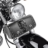 YHTIMIOX Alforjas universales para motocicleta, diseño de calavera en 3D, bolsa de almacenamiento de piel sintética compatible con Harley Dyna Scooter Softail Sportster Road King Honda Kawasaki Suzuki