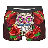Anceky Calzoncillos Tipo bóxer para Hombre, Calzoncillos Tipo bóxer con Bolsa, Calavera Mexicana del Día de los Muertos