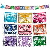 Fantastik - Auténtico Papel picado Mexicano - Modelo Calaveras 5 Metros - Decoración día de Muertos (Plástico)