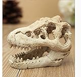 XIGUI Decoración de acuario de resina, calavera emulacional, esqueleto de calavera de dinosaurio, adorno de pecera, pequeño cráneo, decoración de acuario, paisaje, casa de reptiles para mascotas
