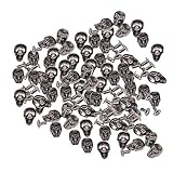 Weddecor Pernos punk de plástico en forma de calavera con remaches traseros para manualidades, bolsos, bolsos, manualidades, ropa (15 mm x 9 mm, plomizo, 100 piezas)