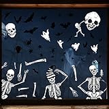 LOVEXIU Pegatinas Ventanas Halloween, 4 hojas 49 piezas Adhesivos para Ventana de Halloween, Decoraciones de Interior Sangrientas de Miedo para Casas Embrujadas de Halloween, Decoración de Fiesta