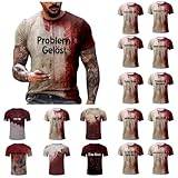 Camisetas Manga Corta Hombre Blood Halloween Camiseta Verano Ropa Negra Blanca Calaveras Shirt Divertidas Dibujos T Shirts Sangre Salpicada T-Shirt Moda Transpirable Festival Outfit