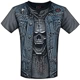 Spiral - Thrash Metal - Camiseta con Estampado Completo - Negro - XL
