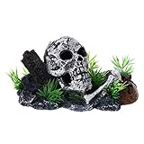 WOEIFGV Peces para decoración de acuario, escondite pirata, calavera, cueva, casa de peces, adorno de resina, accesorios de paisajismo