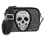 Bolso Pequeño Mujer Tachuelas - Bolso Bandolera Punk Gótico Negro - Calaveras Mexicanas -Bolso Estilo Motero -Bolso Mujer Rock