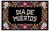 Bandera Pirata Día De Los Muertos Halloween México Calavera De Azúcar Esqueleto Flores Flores Con Ojales Flag Poliester Banderines Pancarta Para Festivales Interior Barras 90X150cm