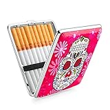 3 motivos de piel sintética con calavera, para 20 cigarrillos, para hombre y mujer, piel (NO1)