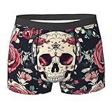 Pifeeny Seawater Seashell Starfish Ultimate Comfort - Calzoncillos tipo bóxer para hombre, de algodón elástico, para uso diario y deportes, Patrón ornamental de calavera de flores, M