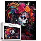 Tucocoo Puzzle de 1000 piezas de rompecabezas de calavera de azúcar para adultos, rompecabezas de graffiti para mujeres, rompecabezas para desafiar juegos de actividad familiar, rompecabezas de