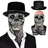 FORMIZON Máscara de Calavera de Halloween, Casco de Esqueleto de Cabeza Completa, con Mandíbula Móvil, Máscaras de Terror Espeluznantes para Cosplays.