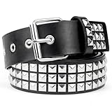 Rierousy Cinturón Y2K de 115 cm Con Remaches - Estilo Punk y Gótico Para Mujeres y Hombres - Negro
