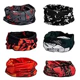 CICMOD 6 Piezas Multifunción Bufanda Bandana Pañuelos Cabeza Elástica Calavera para Ciclismo Deporte Aire Libre Hacer Yoga Senderismo Montar en Moto Deportes