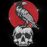 ANATTASOUL Halloween Planchado en Strass Hotfix para Planchar Calavera De Cuervo Strass Parches para Planchar Camiseta Cristal Stras Hotfix Parche de Transferencia para Bolsos Ropa DIY Artesanía