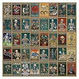 Eugelrom Pack de Stickers, 50 Pegatinas de Vinilo Impermeables, Pegatinas Decorativas Ideales para Teléfono Móvil, Ordenador Portátil, Monopatín, Bicicleta, Botella de Agua - Tarjeta de Calavera