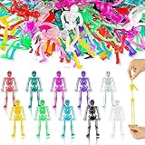 ChAusa Juguete de Calavera de Halloween para Niños 24 Piezas, Marco de Calavera de Goma Suave Juguete, Juguete Expandible de Calavera para Niños de Halloween, para Juguetes de Niños de Halloween